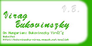 virag bukovinszky business card